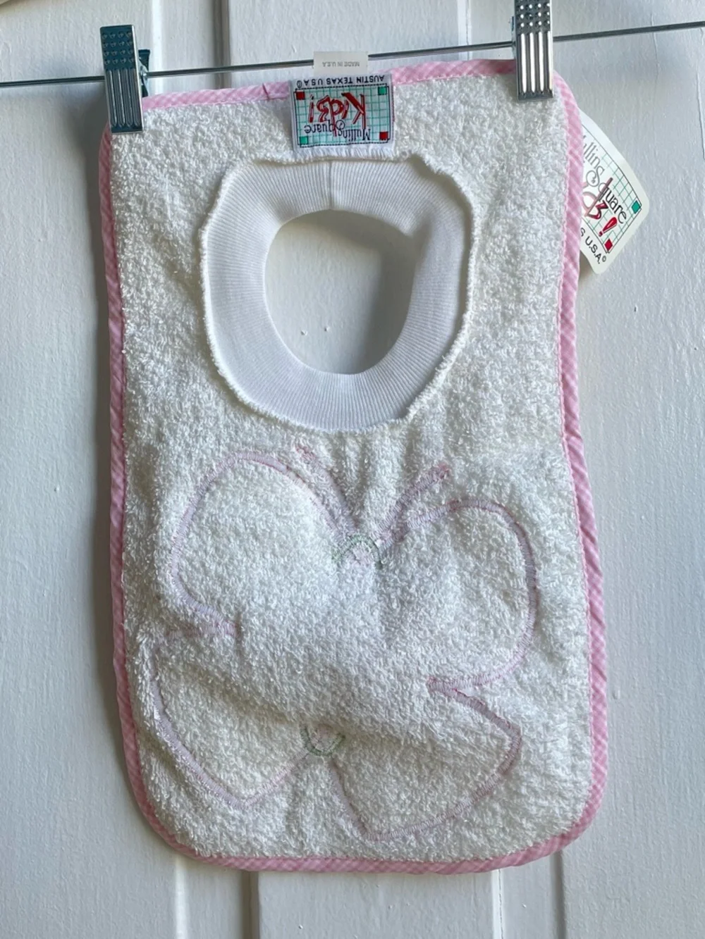 Vintage Mullin Square Kids Butterfly Terrycloth Bib NWT